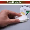 A hand is shown adjusting a small white device, with a close-up inset showing a switch labeled 'An/Aus'. Produktbild-Vorschau