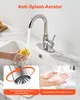 A faucet in a sink with a person washing a lemon, and close-up views of the aerator and hands under water. Anteprima dell’immagine prodotto
