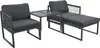 A set of outdoor furniture, including two chairs and an ottoman, connected by a small table. Produktbild-Vorschau