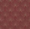 A repeating Art Deco pattern of stylized fans in red and gold. Produktbild-Vorschau