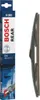 A Bosch rear windshield wiper blade in its packaging, displayed next to the product itself. Anteprima dell’immagine prodotto