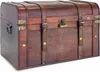 Kingpower Schatztruhe aus Holz Box mit Schloss Schatzkiste Produktbild-Vorschau 1