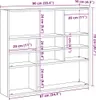 A diagram showing the dimensions of a shelf unit. Anteprima dell’immagine prodotto