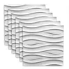 A stack of white, wavy 3D wall panels. Podgląd zdjęcia produktu