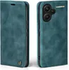 A teal flip case for a smartphone is shown from the front and back. Produktbild-Vorschau