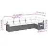 Design 6-tlg. Garten-Sofagarnitur mit Kissen Schwarz Poly Produktbild-Vorschau 3