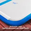 Close-up of an inflatable air track mat with water droplets on its surface, resting on a wooden deck. Náhled obrázku produktu