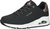 A single black Skechers Uno Shimmer sneaker shown from a side-diagonal angle on a white background. Náhled obrázku produktu