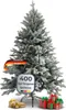 DELUKE® Weihnachtsbaum künstlich 160cm mit Schnee [Inkl. Produktbild-Vorschau 1