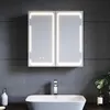SONNI Metall Spiegelschrank mit LED Beleuchtung 59x60x14 Produktbild-Vorschau 1