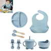 8-teiliges Babybesteckset, Silikon rutschfest mit Saugnapf, Produktbild-Vorschau 9