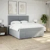 vidaXL Boxspringbett mit Matratze Hellgrau 180x200 cm Stoff Produktbild-Vorschau 5