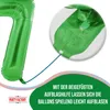 Folienballon 100cm Zahl 7 matt grün Produktbild-Vorschau 4