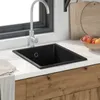 vidaXL Kuchyňský dřez černý 38 x 44 x 20 cm žula Náhled obrázku produktu 2