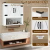 A bathroom vanity with a wall-mounted cabinet above a sink and countertop. Produktbild-Vorschau