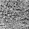 Písmenkové korálky, 500 kusov, 6x6 mm, strieborné s Náhľad obrázku produktu 4