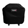 A black gas grill cover with the TAINO logo on a white background. Produktbild-Vorschau
