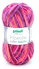 A ball of colorful yarn with a label. Produktbild-Vorschau