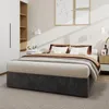 Sweiko Modern minimalist bed frame, 140x200CM, gray, Dutch Produktbild-Vorschau 7