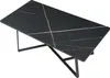 A black coffee table with gold veining on a white background. Voir les images du produit