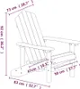 A line drawing of an Adirondack chair with dimensions indicated by measurement lines and text. Produktbild-Vorschau