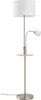 Lindby Stehlampe Aovan, nickelfarben, Ablage, USB-Anschluss Produktbild-Vorschau 1