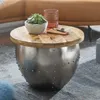 WOHNLING Couchtisch Mango Massivholz / Metall 60x43x60 cm Produktbild-Vorschau 1