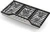 A stainless steel gas cooktop with five burners and black grates, shown from a diagonal angle on a white background. Náhľad obrázku produktu