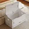 Velká dřevěná úložná truhla - Bílá truhla na ložní prádlo - Náhled obrázku produktu 5