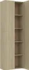 A tall, narrow cabinet with two doors, showing its interior shelves. Produktbild-Vorschau