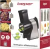 The image shows the packaging of an electric vegetable slicer, with the product and its accessories displayed. Produktbild-Vorschau