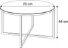 A line drawing of a round coffee table with dimensions indicated. Náhľad obrázku produktu