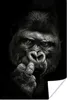 MuchoWow® Poster Nahaufnahme eines Gorillas auf schwarzem Produktbild-Vorschau 1