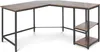 MIADOMODO Psací stůl 138 x 138 x 76 cm, hnědá/černá Náhled obrázku produktu 5