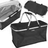 A collage of three images showing a black collapsible cooler basket from different angles. Anteprima dell’immagine prodotto