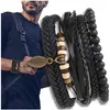 Camerazar Set de bracelets en cuir pour hommes avec perles Voir les images du produit 9