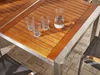 BELIANI Gartentisch Eukalyptusholz Edelstahl 220 x 100 cm Produktbild-Vorschau 5