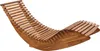 A wooden rocking lounge chair on a white background.