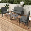 Merax Gartenmöbel-Set für 4 Personen, 5-tlg. Sitzgruppe mit Produktbild-Vorschau 2