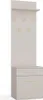 A freestanding hall unit with a shelf, coat hooks, and a cabinet with two drawers. Produktbild-Vorschau