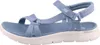 Auf dem Bild ist eine blaue Sandale zu sehen die von der Seite präsentiert wird. Die Sandale hat ein schlichtes Design mit einem klaren Fokus auf die Farbgebung. Produktbild-Vorschau