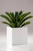 VIVANNO Pflanzkübel Fiberglas BLOCK Würfel, Weiß matt - Produktbild-Vorschau 3