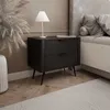 Nachttisch SCARLETT 2S Schwarz mit Schubladen Produktbild-Vorschau 2
