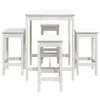 Cloris Designermöbel 5-tlg. Gartenbar-Set Weiß Massivholz Produktbild-Vorschau 5