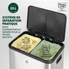 eluno Poubelle, poubelle à pédale - 2 compartiments de 15 Voir les images du produit 3