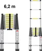 Teleskopický hliníkový žebřík s hákem - 6,2 m Náhled obrázku produktu 2