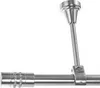 A close-up view of a metal curtain rod with a ceiling bracket and decorative elements. Produktbild-Vorschau