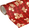 Geschenkpapier Geburtstag mit Teddybär-Motiv und Karodesign Produktbild-Vorschau 1