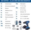 A list of tools and accessories included in a toolbox, along with images of some of the tools. Voir les images du produit