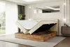 A bedroom scene with a bed that has storage underneath. Produktbild-Vorschau